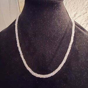 Moonstone sterling silver beaded necklace 18" - 20"